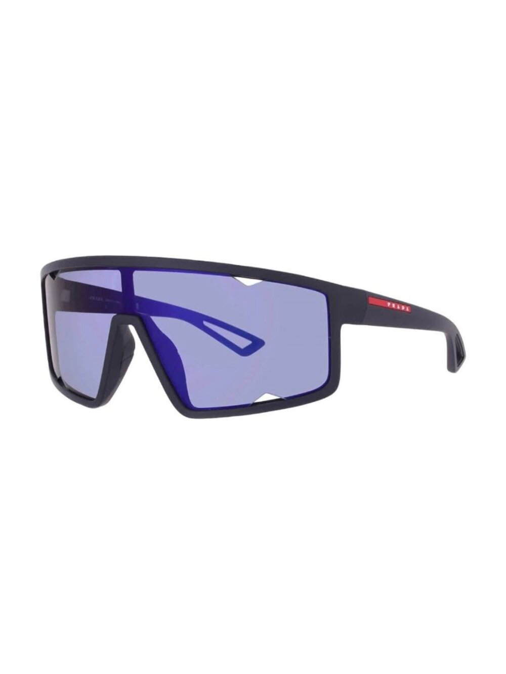 PRADA LINEA ROSSA PS A03S 1BO10J Matte Black Violet Mirror Men's 70 mm Sunglasse